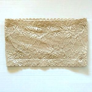 Zenana Outfitters Beige Lace Bandeau One Size fits Most